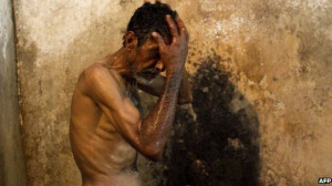 heroin addict showers takes a shower at the Edhi rehabilitation ...