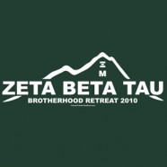 outline of mountain in white for brotherhood retreat shirt