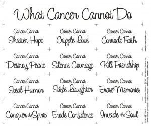 What Cancer Cannot Do Quilt Fabric Panel
