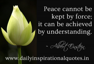 Peace cannot be kept by force; it can be achieved by understanding ...