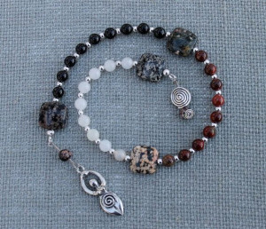 ... Goddess, Maiden Mother Crone, Pagan Prayer Beads, Meditation Beads