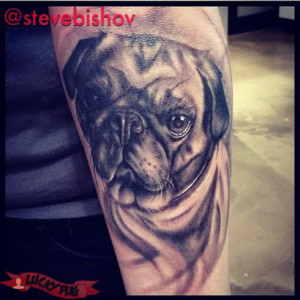 Black Pug Tattoo