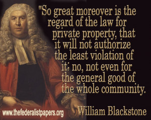 William Blackstone, Private Property and the Law
