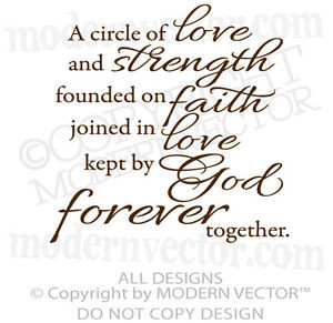 Love Strength Faith Love God Forever Quote Vinyl Wall Decal