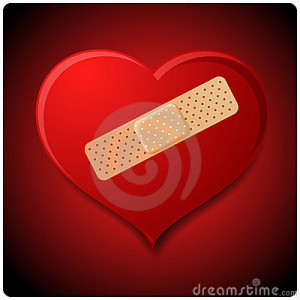 Red Wounded Heart With...