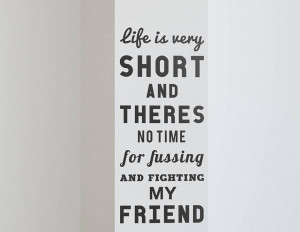 life is very short quote wall sticker this great quote