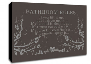 Show details for Bathroom Quote Bathroom Rules 2 Chocolate