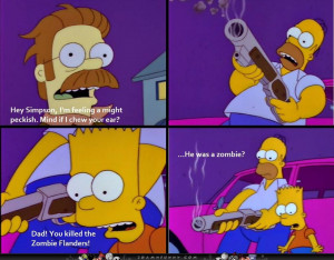 Homer kills zombie flanders - The Simpsons Picture
