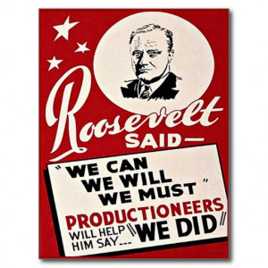 Franklin Roosevelt Quote - Patriotic WW2 Postcard