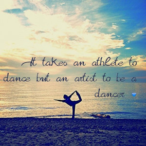 Dance quote with ballerina pose on the beach