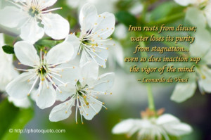 Iron rusts from disuse; water loses its purity from stagnation... even ...