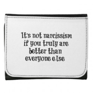 Funny Narcissism Quote Leather Trifold Wallets