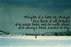 ... nothing stays the same Maybe it's time to change Maybe ~ Sick Puppies