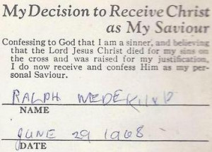 My Decision to Receive Christ as My Saviour