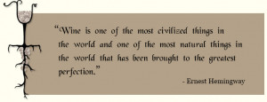 Ernest Hemingway Wine Quote