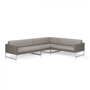 Dune 3 Piece Sectional Sofa with Sunbrella Taupe Cushions