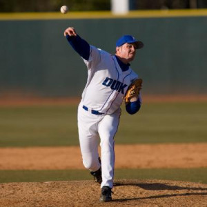 Mike pitching at Duke, his freshman year. Then less than a year ...