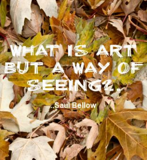 What is art but a way of seeing? Saul Bellow