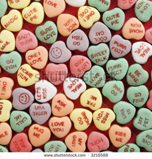 ... sayings on them arranged on red background 3210588 Candy Heart Sayings