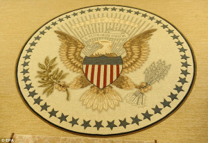 Putting your own seal on it: Mr Obama has gone for a more understated ...