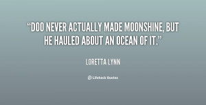 Doo never actually made moonshine, but he hauled about an ocean of it ...