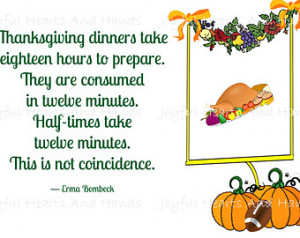 Hysterical Erma Bombeck Football An d Thanksgiving Quote Digital Print ...