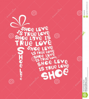 Stock Vector: Woman shoe from quotes