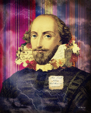 Shakespeare Quote Art Mixed Media Collage Print Abstract by Eahkee ...