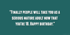 Finally people will take you as a serious mature adult now that you ...