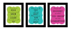 Dr.Suess Seuss Quote Poster Set Perfect for Classroom - (3) 8x10 ...