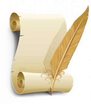 pergamena con piuma – old paper with feather