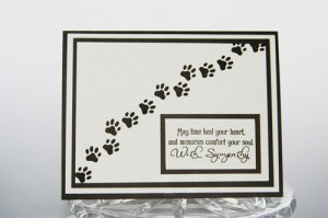 Pet Sympathy Card, Pawprints Loss of Pet Card, Dog Sympathy Card, Cat ...
