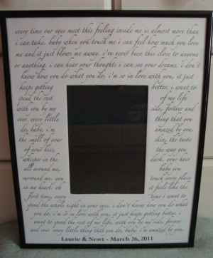The Custom Wedding Song Photo Mat with Frame is gorgeous. Add song ...