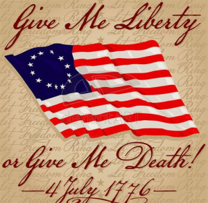 Beautiful Picture with USA Flag and Message “Give Me Liberty Or Give ...