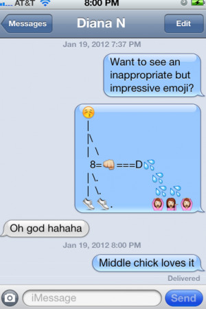 iPhone emoji taken to a whole new level. Probably NSFW.