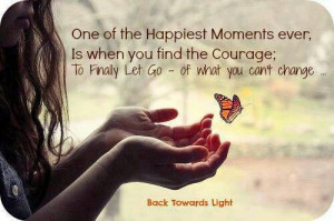 Happy moment is to finally let go