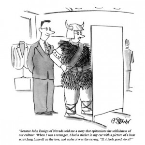 Rick Santorum quotes as New Yorker cartoons.