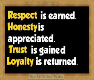 Respect is earned