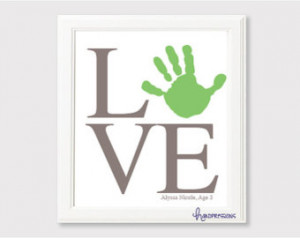 Simple Love Handprint Art | Gift Id ea | Nursery Decor | Grandparents ...