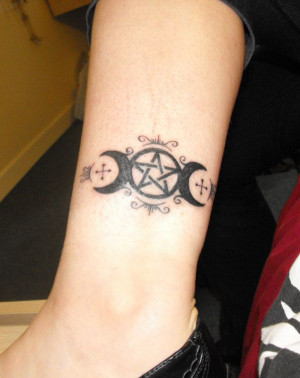 Triple Goddess and pentacle Tattoo Ideas, Stars Tattoo, Moon Tattoo ...