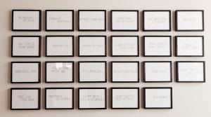 Twenty three framed quotes written on write paper. Could it be more ...