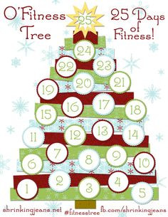Tree printable exercise tracker for the month of December! Exercise ...