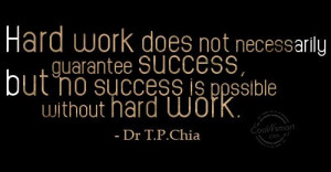 Hard Work Quote: Hard work does not necessarily guarantee success ...