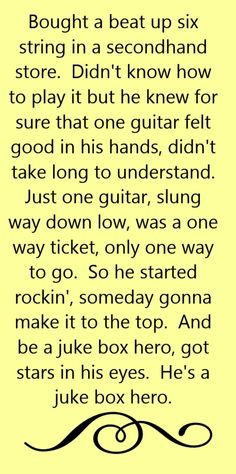 Foreigner - Juke Box Hero - song lyrics, song quotes, songs, music ...