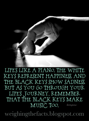 life s like a piano the white keys represent happiness and the black ...