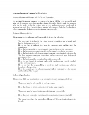 Job Description Retail Manager