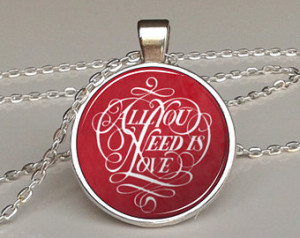 , the beatles necklace, quote necklace, motto, motivational quote ...