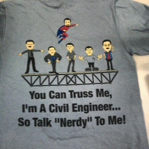 ... shirt featuring cartoons of their civil engineering professors