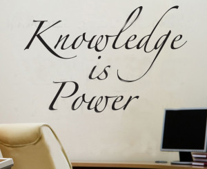 Knowledge is Power library study room -Art Vinyl wall sticker decal ...