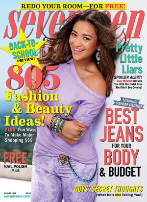 Shay Mitchell Graces The Cover of Seventeen Magazine August 2012